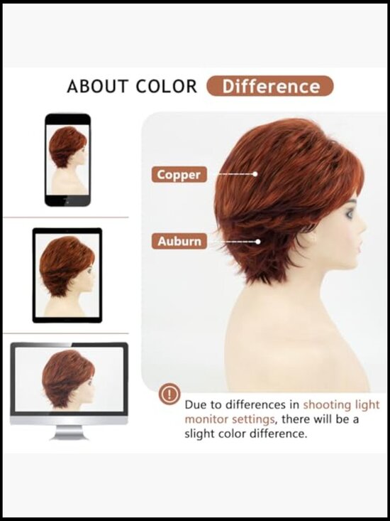 Short Pixie Cut Wig with Bangs Layered Curly Synthetic Hair Natural Look Daily main image 4